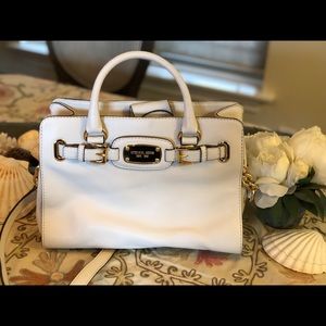 Michael Kors small white satchel.